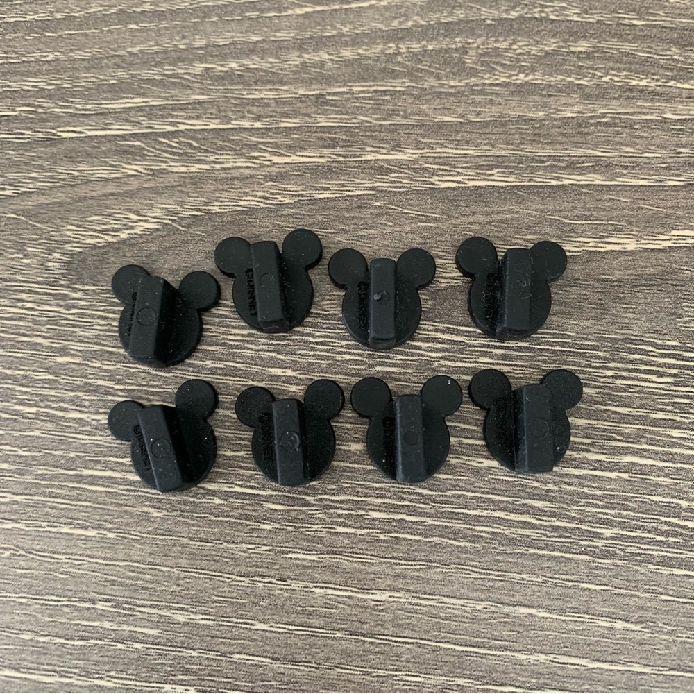 Disney Pin Backs Black Mickey Mouse Heads Set 8 Rubber